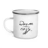 Warm & Cozy Hygge Lifestyle Enamel Coffee Tea Cup Mug - Black on White, Mug, $ 28.50, A Moment Of Now™
